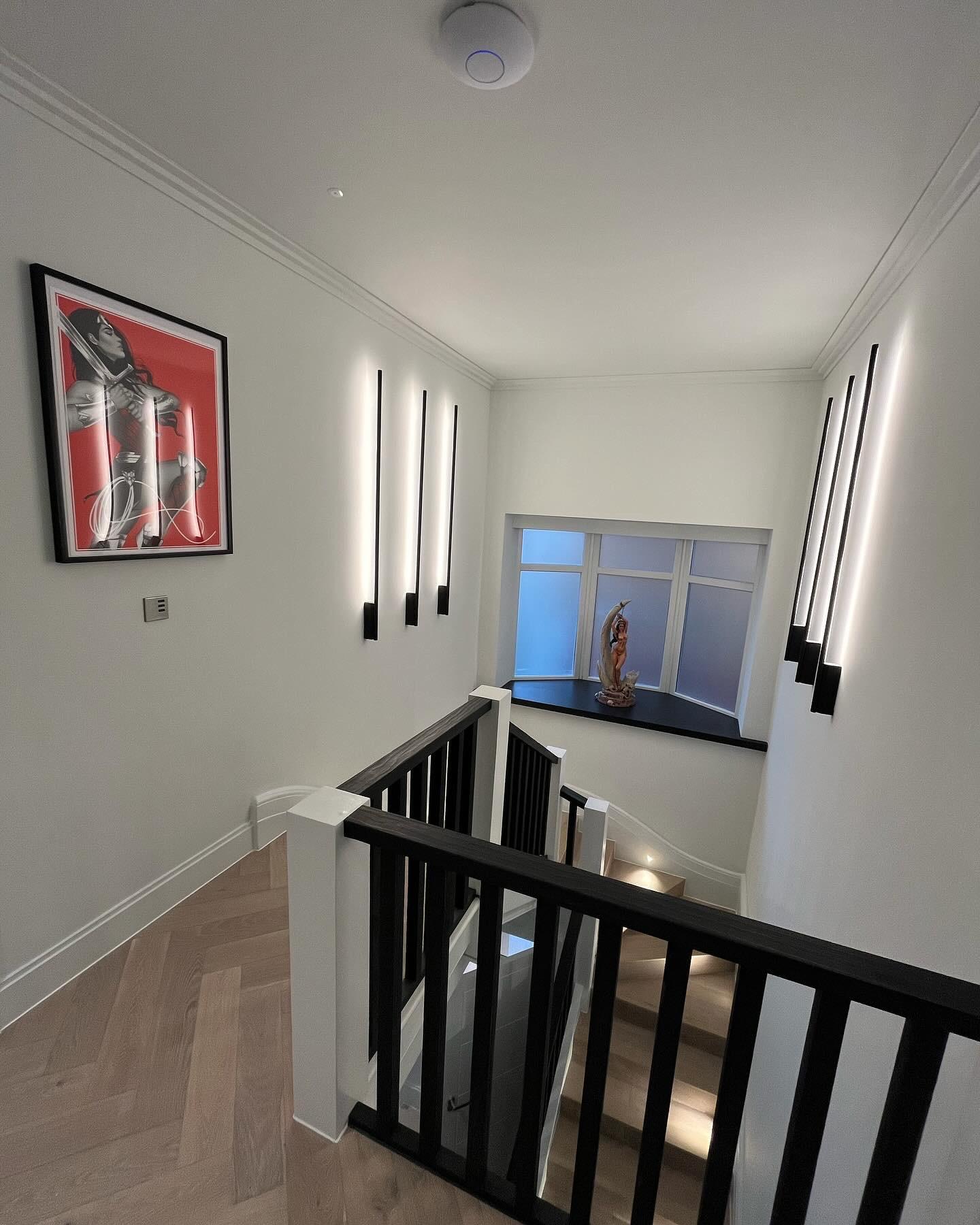 Landing hallway with LED strip lighting, Essex